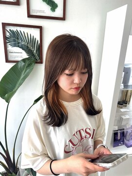 エルフグローリー(elf -glory-) 推しカラー インナーカラー オレンジ 裾カラー