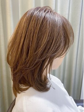 モーラ サロン 高石店(MOLLA) 30代40代白髪ぼかしハイライト×ナチュラルブラウンレイヤーボブ