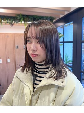 暗髪/レイヤー/ウルフヘア/ウルフセット/西新/百道浜