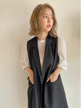 ヘアサロン セロ(Hair Salon SERO) ヌーディカラー_ミルクティーベージュ_ミディアムボブ