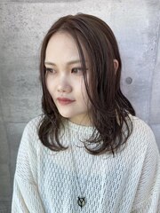 【KANATA】20代30代韓国風顔周りカット×モカグレージュ