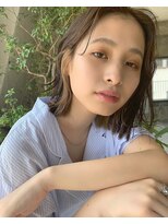 ローウェ 二子玉川(Louwe)&nbsp;ボブ/大人かわいい/フェザーバング/透け感グレージュ