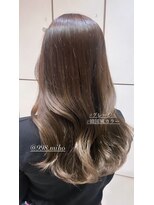 ヴァネッサ VANESSA 韓国風グレージュカラーセミロング水素カラー×MIHO