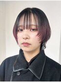 くびレイヤー美髪ニュアンスカラーアッシュブラック_ba495711