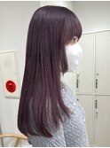 ラベンダーグレージュ レイヤー 前髪 イメチェンロング 秋カラー