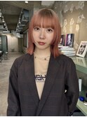 姫カットボブ×サーモンピンク