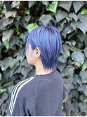 【20代】縦長ショート×インディゴブルー