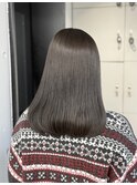 【縮毛矯正】ゼロアルカリストレート×大人グレージュカラー