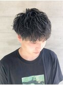 無造作マッシュメンズショート☆マットカラーデジタルパーマ