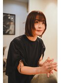 オレンジベージュボブ