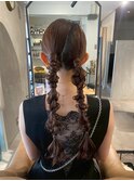 【ツイン編みおろし】博多/博多駅/ヘアセット/早朝