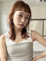 キノ(kino)&nbsp;くびれレイヤーカット顔周りオン眉オレンジブラウン