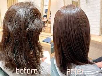 ハクバイジェービー 稲毛(hak by jb)の写真/髪質改善×ダメージレス施術*うねりや広がり、ごわつきを抑えて通う度に毛先まで柔らかい質感に！[稲毛]