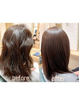 髪質改善×ダメージレス施術*うねりや広がり、ごわつきを抑えて通う度に毛先まで柔らかい質感に！[稲毛]