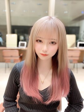 アマトウキョウスマートサロン(AMA TOKYO×Smart Salon) グラデーション チェリーレッド ブリーチカラー