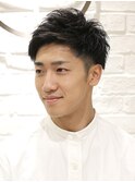 王道メンズビジネスアップバングツーブロ刈り上げ