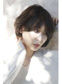 大人ショートボブスタイル×ナチュラルブラウン