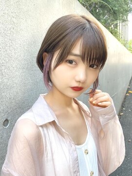 ブルーダー(Bruder) インナーカラー　ピンクパープル　ミニボブ