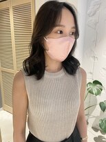 コフィー バイ メルト 吉祥寺(cofy by melt)&nbsp;【松本咲花】韓国風前髪なしセンターパート　オリーブグレージュ