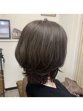 タヒエ(tahie) くびれミディ/レイヤー/オリーブグレージュ