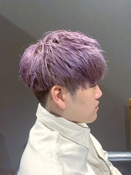 ビーダンディー(Bee dandy) スマートツーブロックマッシュショート パープルアッシュカラー