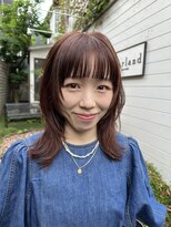 ガーランド (Garland) ウルフレイヤー/ミディアムレイヤー/ピンクオレンジカラー/前髪