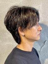 ニアウ 高崎店(Niau)&nbsp;メンズマッシュウルフニュアンスナチュラルパーマ群馬高崎眉毛