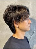 メンズマッシュウルフニュアンスナチュラルパーマ群馬高崎眉毛