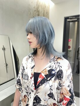 ソル 栄矢場町(SOL) ウルフカット/ウルフレイヤー/ブルーカラー/名古屋美容院