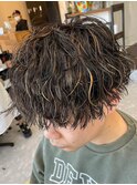 波巻きスパイラルパーマツイストパーマメンズマッシュパーマ