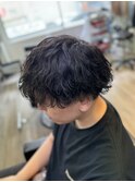 *刈り上げマッシュ×波打ち、波巻きMIXパーマ*