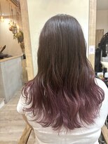 ヘアサロン アンフェール(Hair Salon Amfaire)&nbsp;【rena】重めレイヤーセミロング/くすみピンクグラデーション