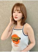 韓国風ハンサムショートボブ白髪ぼかしハイライト似合わせカット