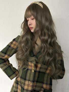 メゾンアクア 表参道(Maison ACQUA) ☆ブリーチなしダブルカラー オリーブ オリーブベージュ ボブ