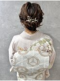 華やか編み込みシニヨン｜着物に似合う和装ヘア