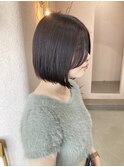 小顔見せ × 切りっぱなしボブ
