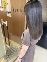 アミリー 成田美郷台店(Amily) 艶髪ストレートロング×パープルブラウンシースルーバング
