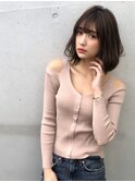 大人可愛い☆ショコラボブ 小顔 前下がりボブ レイヤーボブ