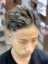 メンズヘアーサロン スウェル(Men's Hair Salon SWELL) 福岡市城南区　ショートアップバング×メッシュカラー