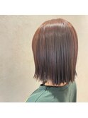 ココアベージュボブウルフグレージュカラー