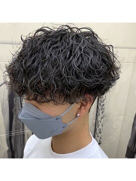 ウェーブ(WAVE) 前下がりマッシュ×波巻きパーマ100%/メンズパーマ/メンズカット