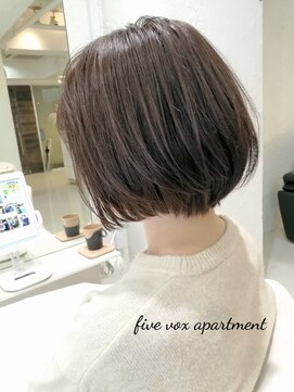 ファイブボックスヘアー 広島(five vox hair) 【白髪染め】3ステップカラー大人ボブ（40代　女性）