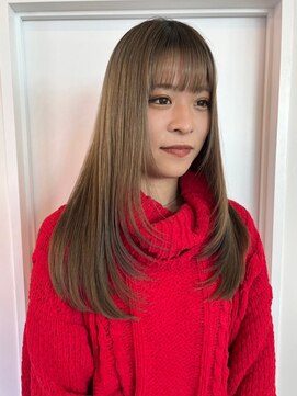 パーク 福岡天神西通り店(parc) 髪質改善　縮毛矯正　顔周りレイヤーカット　透明感　ベージュ
