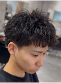 スパイキーショートパーマ前髪下ろし/名古屋/栄/無造作/メンズ