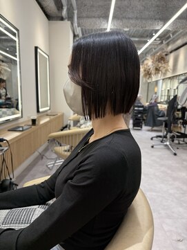 ロンドプロフィール 浦和(Lond profil) イメチェン　ボブ　外ハネボブ　美髪　ホワイトブロンド　韓国