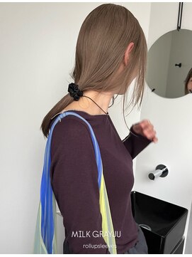 ロールアップスリーブス(ROLL UP SLEEVES) ミルクティーグレージュ