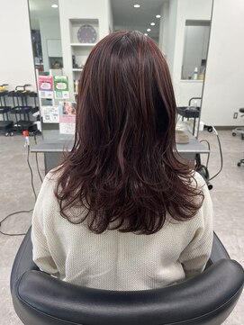 ガルボヘアー 桟橋店(garbo hair) ラベンダーレッド　艶カラー　大人女子　トリートメント