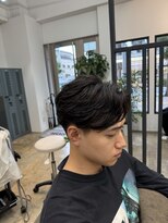 アロー 船橋店(AROH)&nbsp;MEN’S HAIR/ブルーブラック/フェザーパーマ/船橋