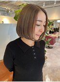 【marfe】センターパート＿ベージュボブ＿切りっぱなしボブ