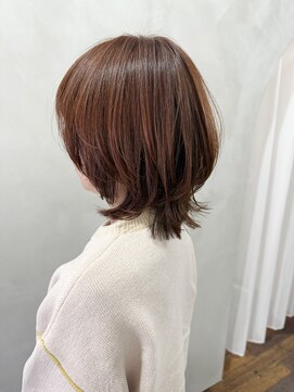 ラトリエコンタン(L´atelier Content) 【asuka】テラコッタオレンジ　レイヤーボブ　大人ナチュラル